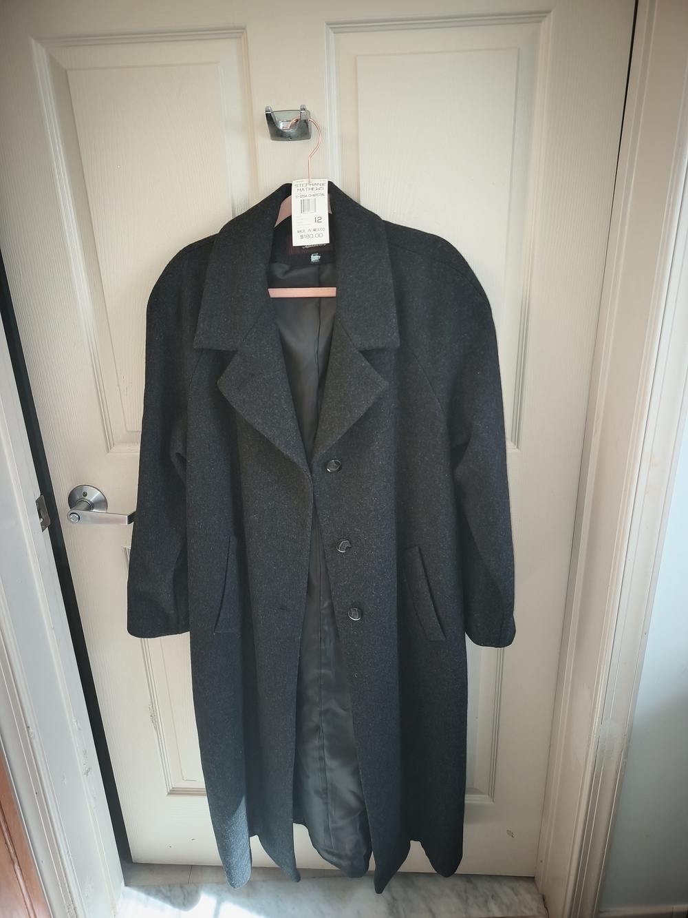 Women's Dark Gray Trench Coat - Classic Tailored Style
